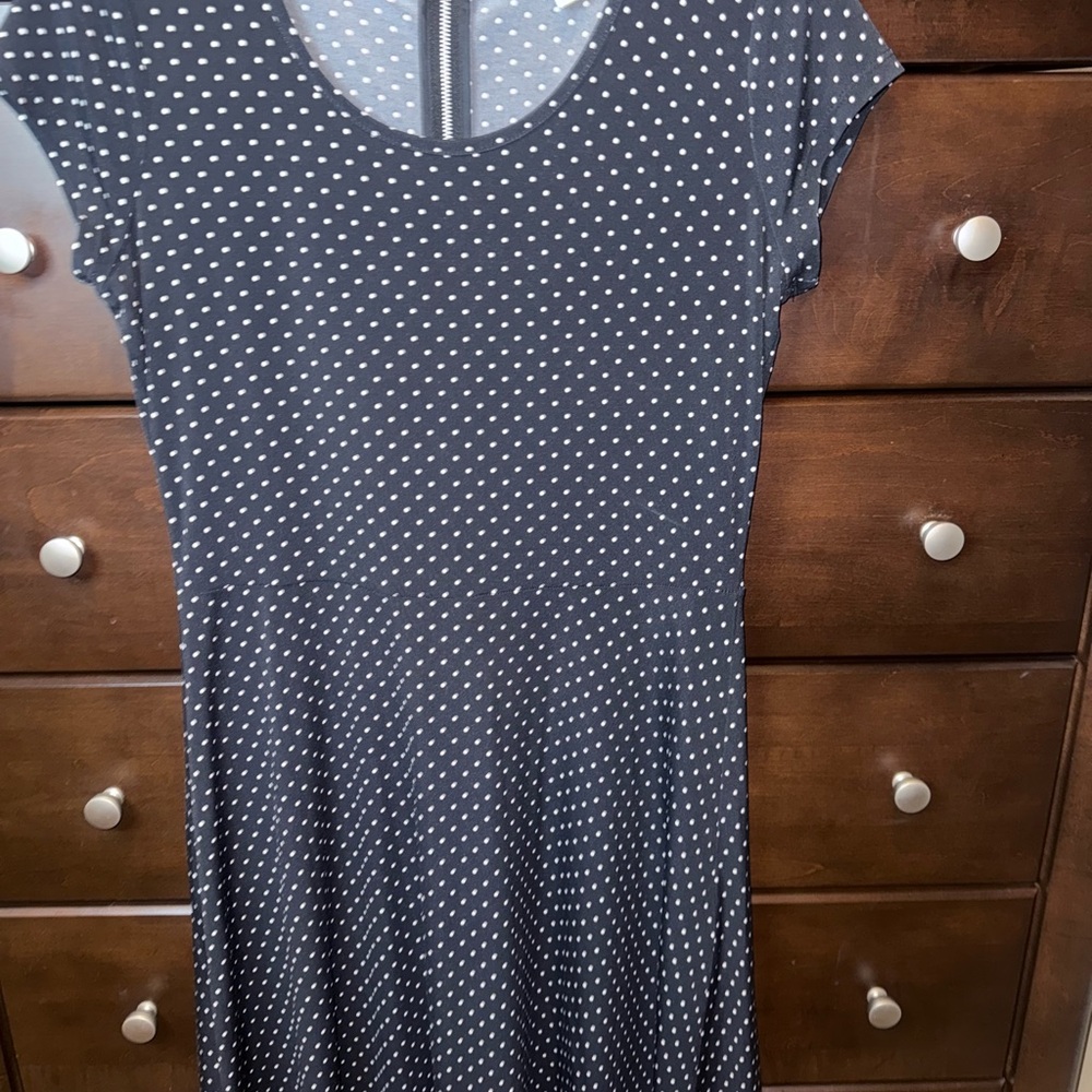 Michael Kors Black and White Polka Dot Midi Dress